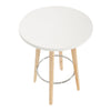 Ahoy - Counter Table - White Washed Wood With White Wood Top And Chrome Footrest