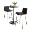 Mason - Swivel Counter Height Dining Set With Adjustable Table - Chrome Metal, Brown Wood Tabletop, Stainless Steel And Black Faux Leather (Set of 3)