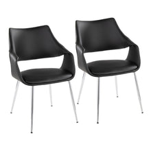  Curvo - High Back Upholstered Chair (Set of 2) - Chrome Metal Legs