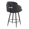 Dahlia - 26" Fixed-height Faux Leather Counter Stool (Set of 2) - Black