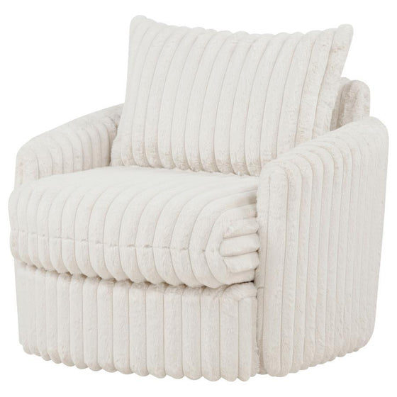Sarco - Corduroy Upholstered Swivel Accent Arm Chair