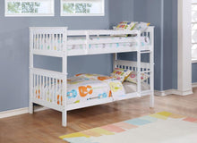  Chapman - Wood Twin Over Twin Bunk Bed With Mattress - White