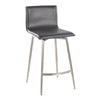 Mara - 26" Upholstered Fixed-Height Counter Stool With Swivel (Set of 2) - Stainless Steel