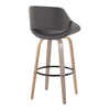 Fabrico - 30" Fixed-Height Barstool With Swivel And Round Black Metal Footrest (Set of 2) - Light Gray Wood