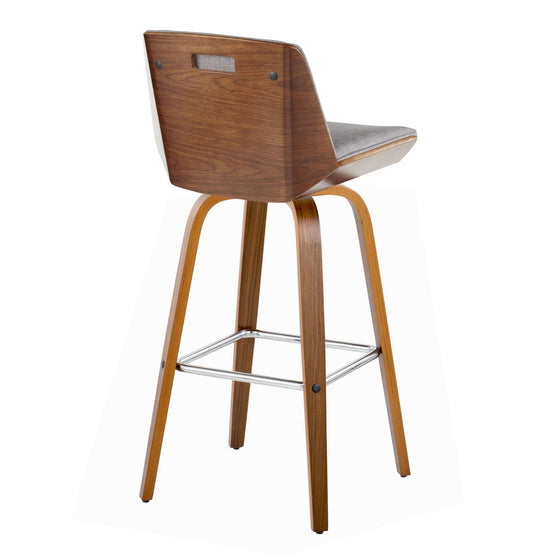 Corazza - 30" Fixed-Height Barstool (Set of 2) - Walnut & Black Base