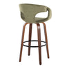 Curva - 30" Fixed-Height Barstool With Swivel And Round Metal Footrest (Set of 2) - Walnut Wood