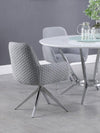 Abby - Fabric Upholstered Swivel Dining Arm Chair - Light Gray