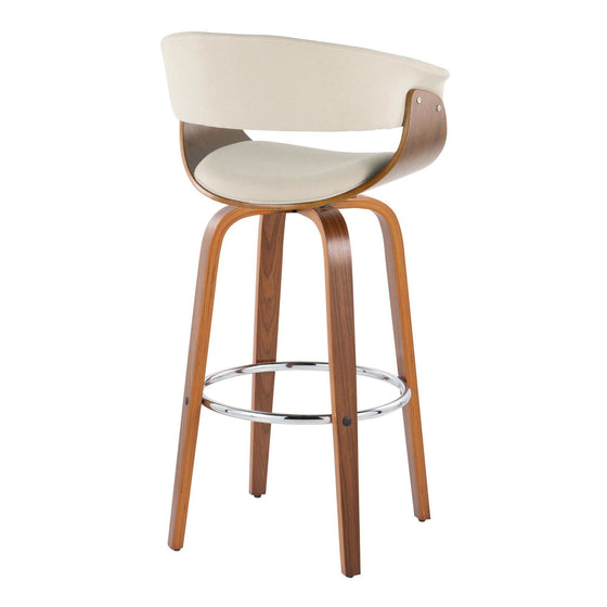 Vintage Mod - 30" Fixed-Height Barstool (Set of 2) - Chrome Footrest