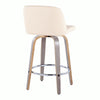 Toriano - 26" Fixed-height Counter Stool (Set of 2) - Cream And Light Gray