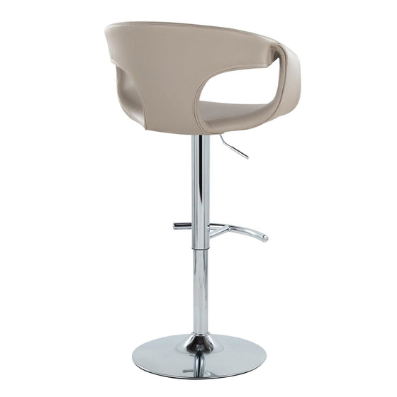 Curva - Adjustable Barstool With Rounded T Footrest (Set of 2) - Chrome Metal
