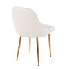 Marcel - Glam Dining Chair - Gold Frame And White Faux Leather (Set of 2)