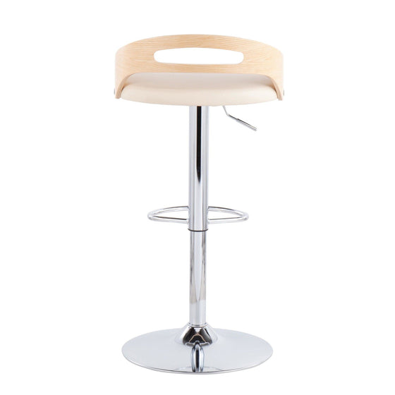 Cassis - Adjustable Barstool With Swivel - Natural Wood Footrest (Set of 3)