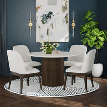 Sylvie - 5 Piece Standard Height Dining Set (Round Table And Four Chairs) - Dark Brown