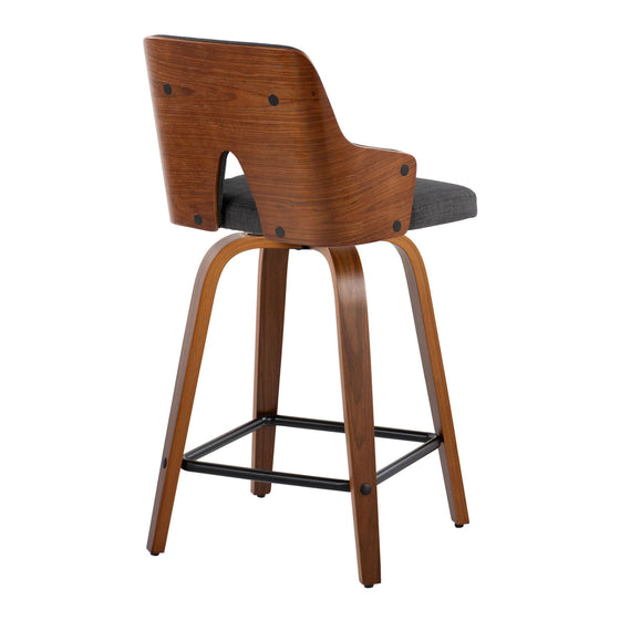 Stella - 24" Fixed-Height Counter Stool (Set of 2) - Walnut Base