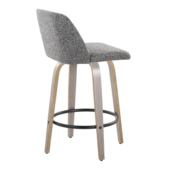 Toriano - 26" Fixed-height Counter Stool (Set of 2) - Gray Noise And Light Gray