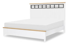  Horizons - Complete Panel Bed - Pure White / Natural Oak
