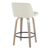 Toriano - 26" Fixed-Height Counter Stool (Set of 2) - Gray & Black Round Base