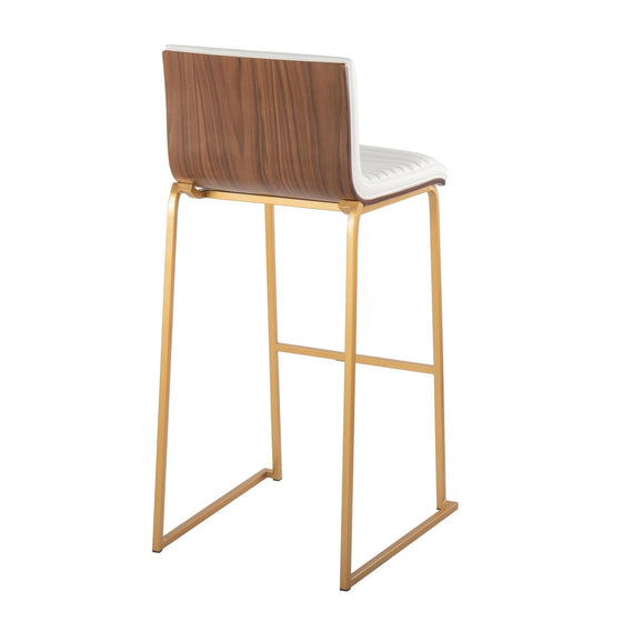 Mason Mara - 30" Fixed-Height Barstool (Set of 2) - Gold Legs