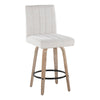Hank - 26" Fixed-Height Counter Stool With Swivel And Round Black Metal Footrest (Set of 2) - Whitewashed Wood