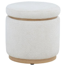  Remuda - Boucle Upholstered Round Storage Ottoman - Ivory