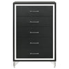 Lucia - 5-Drawer Bedroom Chest Of Drawers - Black
