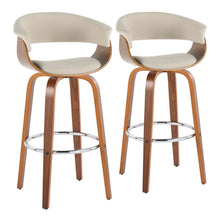  Vintage Mod - 30" Fixed-Height Barstool (Set of 2) - Chrome Footrest