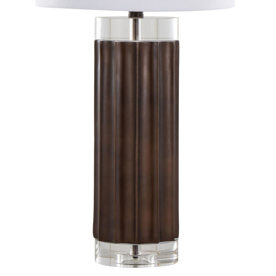 Cylinder - Fluted 29.25" Polyresin Table Lamp (Set of 2) - Dark Brown