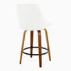 Diana - 26" Fixed-Height Counter Stool With Swivel And Round Black Metal Footrest (Set of 2) - Walnut Wood