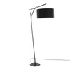 Daniella - Salon 70" Floor Lamp - Black Metal With Black Linen Shade