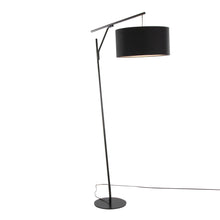  Daniella - Salon 70" Floor Lamp - Black Metal With Black Linen Shade
