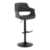 Vintage Flair - Adjustable Fabric Barstool (Set of 2) - Black Base
