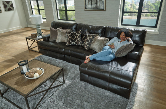 Como - Italian Leather Match Reclining Sectional