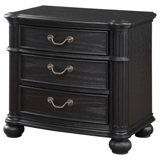 Celina - 3-Drawer Nightstand - Black