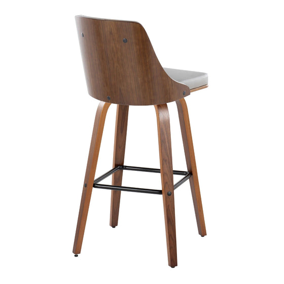 Gianna - 30" Fixed-height Barstool (Set of 2) - Walnat And Pearl Silver