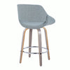 Fabrico - 26" Fixed-Height Counter Stool With Swivel And Round Chrome Metal Footrest (Set of 2) - Light Gray Wood