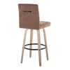 Hank - 30" Fixed-Height Barstool With Swivel And Round Black Metal Footrest (Set of 2) - Whitewashed Wood