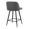 Toriano - 26" Fixed-Height Counter Stool (Set of 2) - Black Square Base