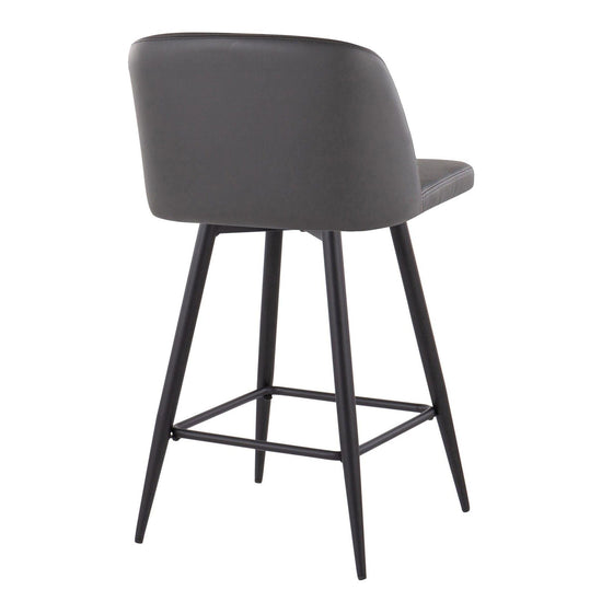Toriano - 26" Fixed-Height Counter Stool (Set of 2) - Black Square Base