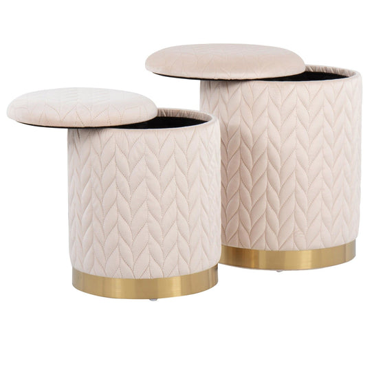 Marla - Quilted Ottoman Set
