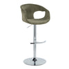 Curva - Adjustable Barstool With Rounded T Footrest (Set of 2) - Chrome Metal