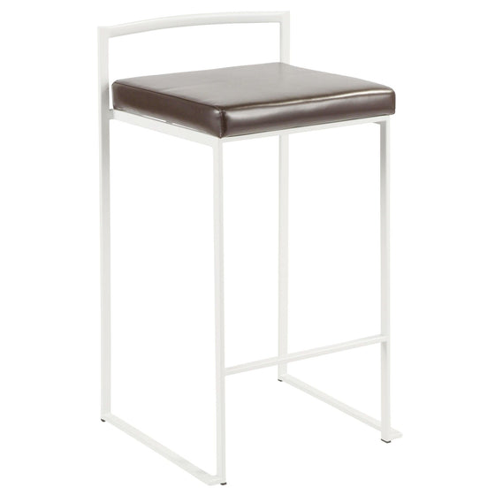 Fuji - Stackable Counter Stool - White Base (Set of 2)
