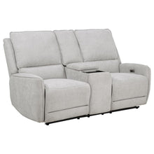  Sylmar - Chenille Upholstered Power Reclining Loveseat - Dove Gray
