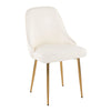 Marcel - Glam Dining Chair - Gold Frame And White Faux Leather (Set of 2)
