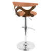 Gardenia - Adjustable Barstool - Chrome Base & Walnut Backrest