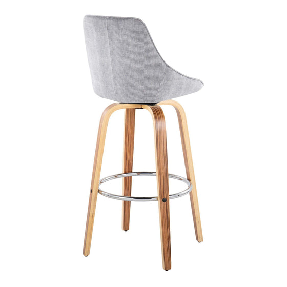 Diana - 30" Fixed-Height Barstool (Set of 2) - Light Brown Legs