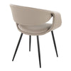 Curvo - Upholstered Chair (Set of 2) - Black Metal Legs