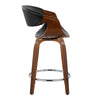 Symphony - 24" Fixed-Height Counter Stool With Swivel And Round Chrome Metal Footrest (Set of 2) - Walnut Wood
