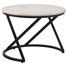  Miguel - Round Marble Top Coffee Table - White And Black