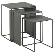  Imez - 3 Piece Rectangular Metal Nesting Table Set - Gray