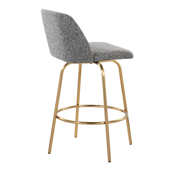 Toriano - 26" Fixed-Height Counter Stool (Set of 2) - Gold Base